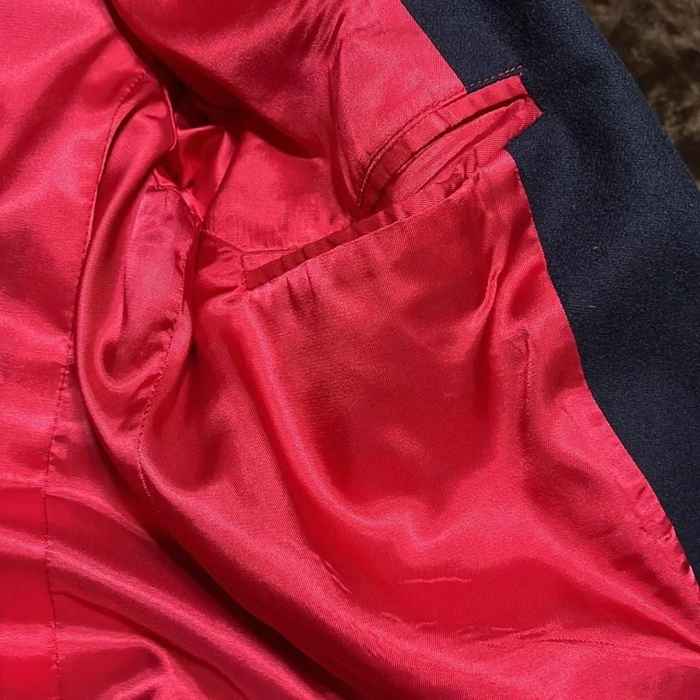 Pendleton Navy Blazer With Red Lining - image 5